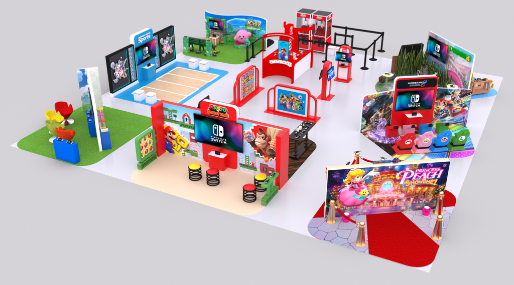 Rendering of the Play Nintendo Tour 2024 booth